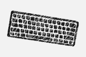 Computer Keyboard in scribble line style. isolated on white background. hand drawn illustration. vector