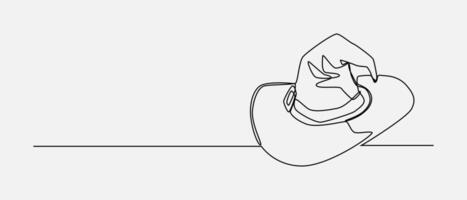 Continuous one line drawing of witch hat, wizard hat. Halloween, costume, magic concept. Editable stroke . vector