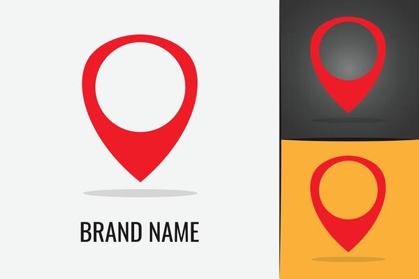 Red Maps Marker logo. Pin symbol logotype, Location icon logo