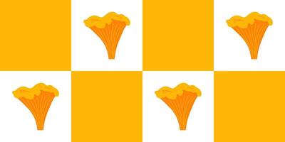Checkered Seamless Pattern with Chanterelles, for Textile, Fabric, Wrapping Paper vector