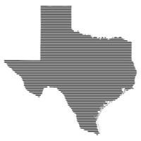 Texas state map with lined pattern vector