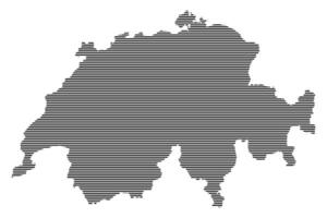 switzerland map with a lined pattern vector