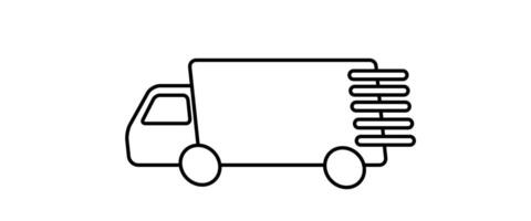 Shipping fast delivery truck with clock icon symbol, Pictogram flat design for apps and websites vector