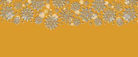 Christmas background with gold snowflakes and stars on isolated background. vector