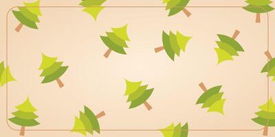 autumn background pattern with pine tree icons. design for banner, poster, greeting card, social media. vector