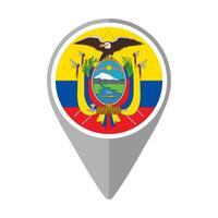Ecuador Flag on Location Pin vector
