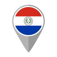 Paraguay Flag on Location Pin vector