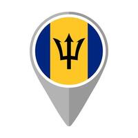 Barbados Flag on Location Pin vector