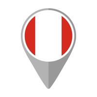 Peru Flag on Location Pin vector
