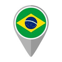 Brazil Flag on Location Pin vector