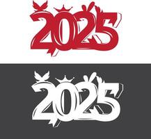 2025 number for new year greetings vector