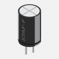 Capacitor electronic component. Capacitor icon. Isometric capacitor. Isometric electronic component. illustration vector