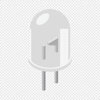 White led isometric icon. LED semiconductor composition. Light emitting diode. Electronic component icon in isometric style vector