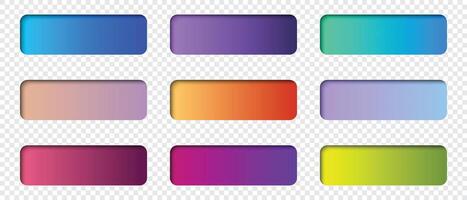Set of modern trendy buttons. Empty web button set. Colorful gradients buttons. Web design elements. illustration vector