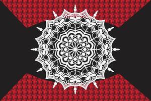 Mandala design black , white and red. vector