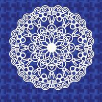 Mandala Design white and blue gradient . vector