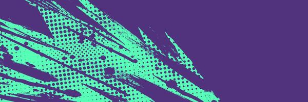 Abstract Background with Green and Purple Brush Texture and Halftone Effect. Grunge Sport Background, for Event Banner or Poster Design vector