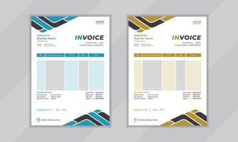 Simple clean vactor Invoice template design vector