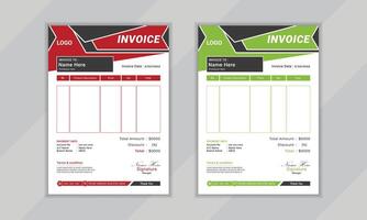Modern business Invoice illustration with two color version available vector