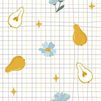 Seamless pattern with Autumn cute and cozy design elements. Factory pattern in warm shades. vector