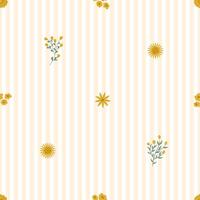 Seamless pattern with Autumn cute and cozy design elements. Factory pattern with foliage and plants in warm shades vector