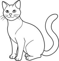 Playful Cat Cartoon Character Outline - Humorous Cat Illustration, Isolated on White Background vector