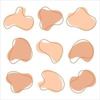 Simple organic random brown color liquid blob shape Highlight for social media stories vector