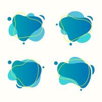 Collection of abstract modern liquid shapes graphic elements vector