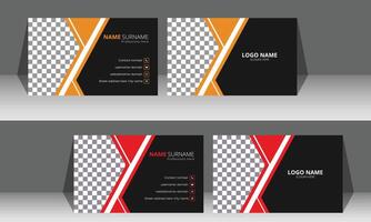 Modern red and orange visiting card design template for bussiness vector