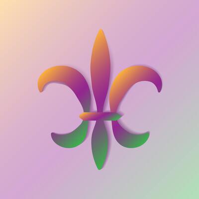 Fleur de Lis icon isolated on bright background.