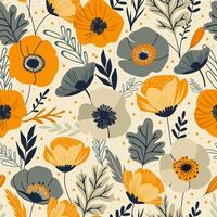 bright flowers on a light background vector