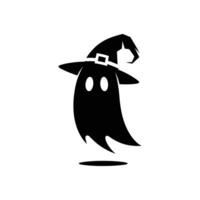 Halloween Ghost Silhouette with Spooky Elements vector