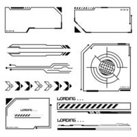 Futuristic cyberpunk interface elements for streetwear design, loading diagnostic display, futuristic HUD Interface Elements vector