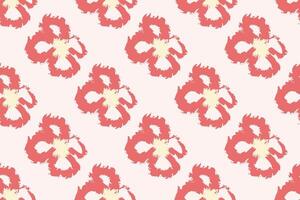 Naive floral pattern in the style of the 70s with groovy daisy flowers of natural tones. Retro design. Contemporary minimalistic trendy background for kids. vector