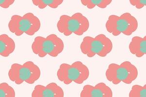 Naive floral pattern in the style of the 70s with groovy daisy flowers of natural tones. Retro design. Contemporary minimalistic trendy background for kids. vector