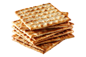 Matzo bread stacked isolated on transparent background. png