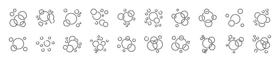 Foam Line Icon Set. Outline Illustrations for web sites, apps, design, banners and other purposes vector