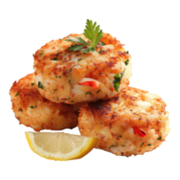 Crab cakes isolated on transparent background png