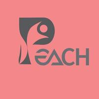 Peach Logo elegant colors vector