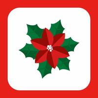 Red poinsettia flower vector