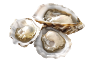 Pearl oysters isolated on transparent background. png