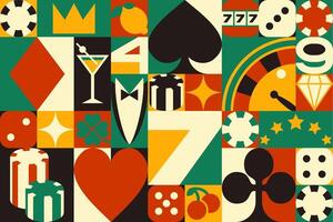 Casino abstract geometric pattern background vector