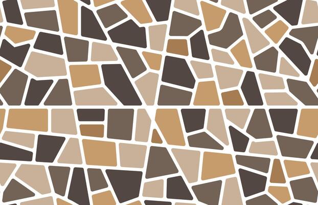Brown mosaic stone tile or floor seamless pattern