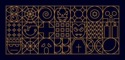 Halloween modern geometric pattern background vector