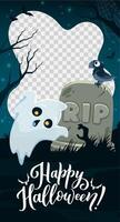 Halloween social media frame template with spook vector