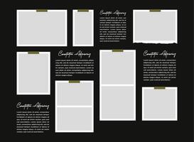 collage frame template photo vector