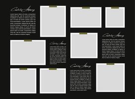 comics page grid layout abstract photo frames vector