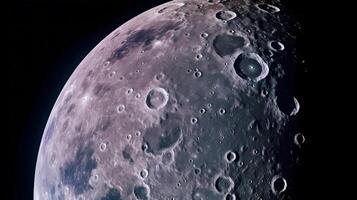 Full Moon in the space. Neural network photo