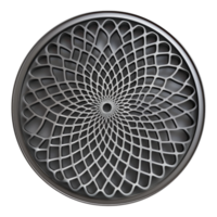 Grey composite material grille with circular pattern isolated on transparent background png