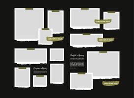 Stacked photo frames set with text space vector